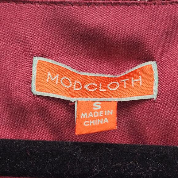 Modcloth Burgundy Through the Bluebells Lace Bell Sleeve Blouse Women's S - Picture 3 of 8